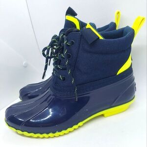 Tommy Hilfiger Haryett Duck Boots Blue Green- Yellow Women's Size 9M Rain